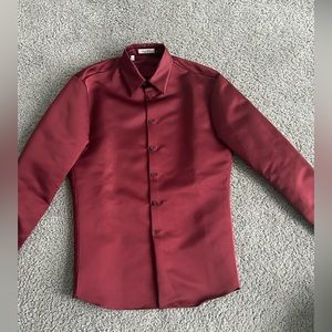 Valentino Men's Burgundy Dress Shirt